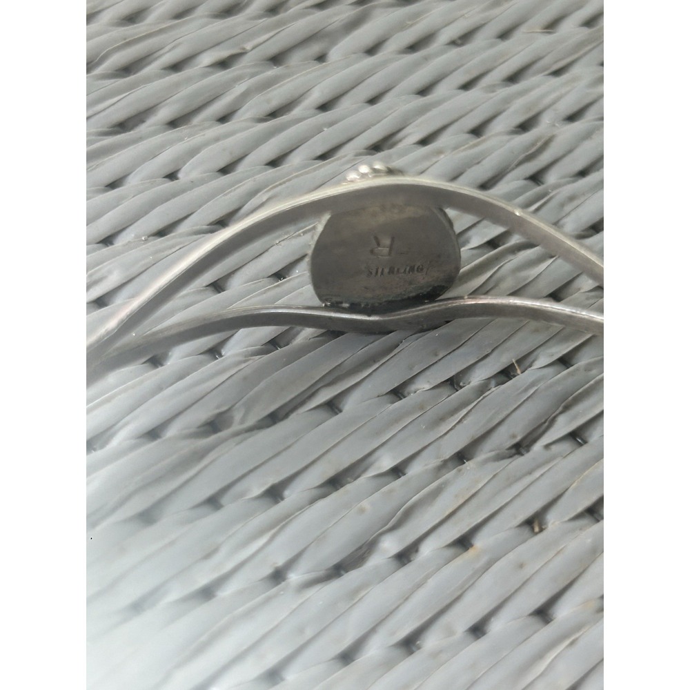 Vintage Sterling Blue Lace agate Navajo Roy Buck Cuff Bracelet - Picture 5 of 6